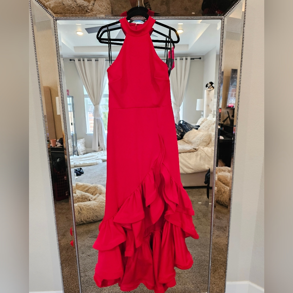 Betsy & Adam red ruffle dress
